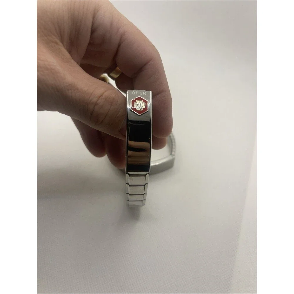 MENS SPEIDEL ID MEDILOG MEDICAL ALERT SILVER STRETCH BRACELET & Extra